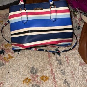 Kate Spade Purse New York Evangelie Laurel Way Striped Satchel Crossbody